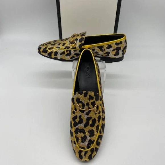 Gucci | Shoes | Gucci Jacquard Leopard Print Horsebitnappa Silk